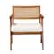 Baxton Studio Jetsam Japandi Cream Boucle Fabric and Walnut Brown Finished Wood Arm Chair 243-13563-ZORO - alternate 6